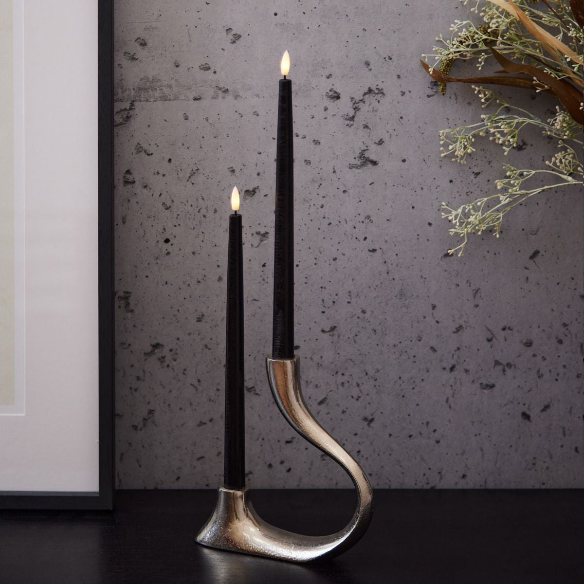 Noir LED Dinner Candle Pair