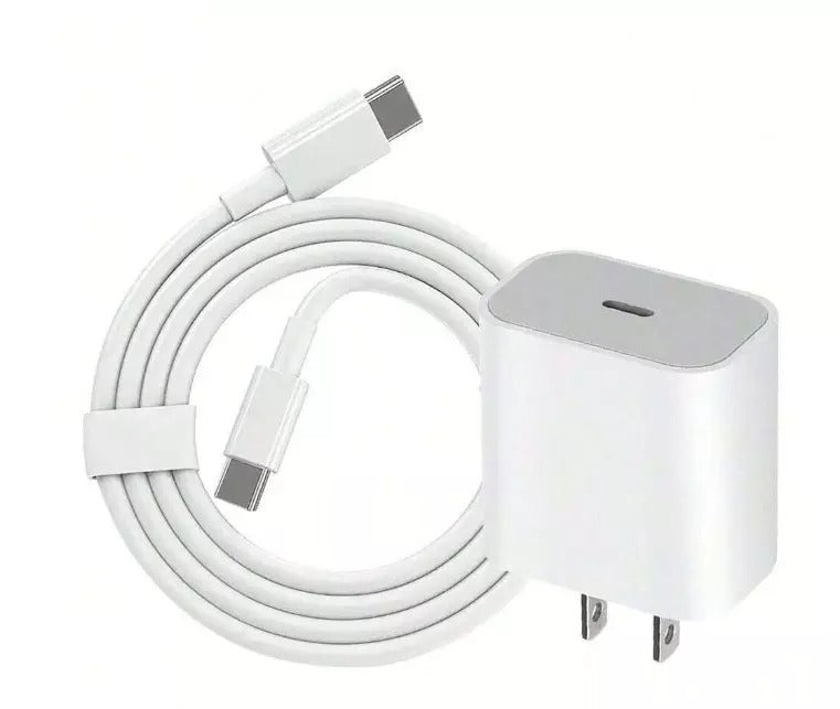 20W USB-C to USB-C Fast Charger Set – Includes 3ft Charging Cable for iPhone, Samsung & More