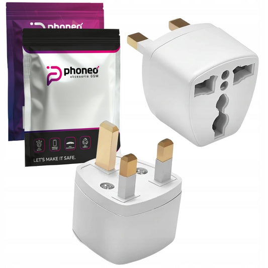 Phoneo Travel Adapter – EU Plug to UK Socket Converter