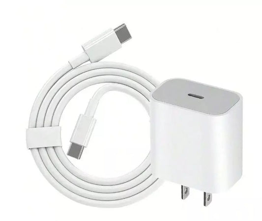 20W USB-C to USB-C Fast Charger Set – Includes 3ft Charging Cable for iPhone, Samsung & More